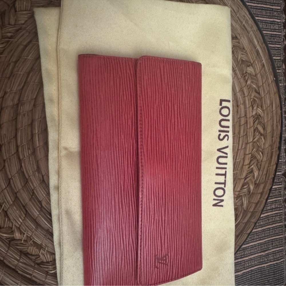 Louis Vuitton Red Epi Leather Clutch